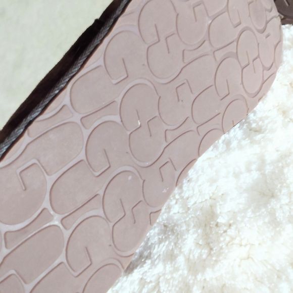 UGG Australia Kallen Suede Moc Toe Pom Pom Slippers  Size 5 Brown #1017541 - Picture 10 of 14